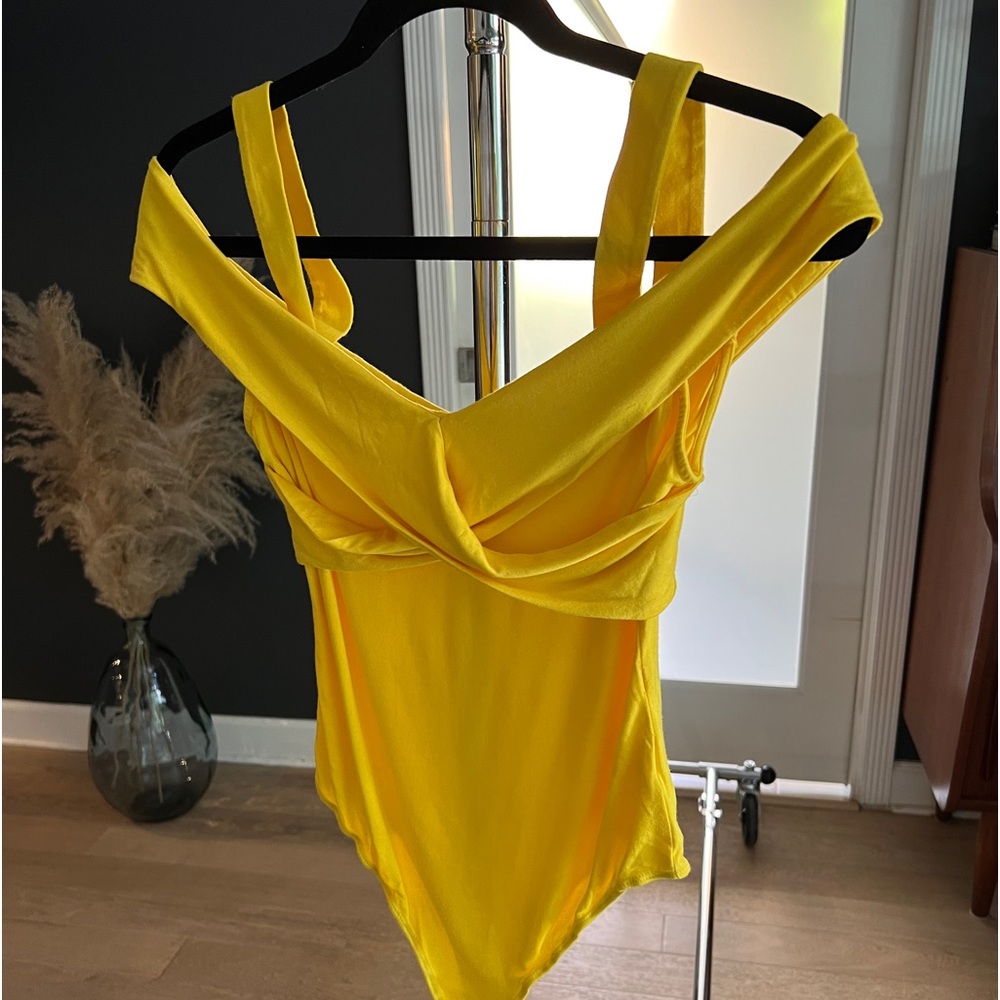 Superdown by Revolve yellow cotton bodysuit - only worn once for photo shoot